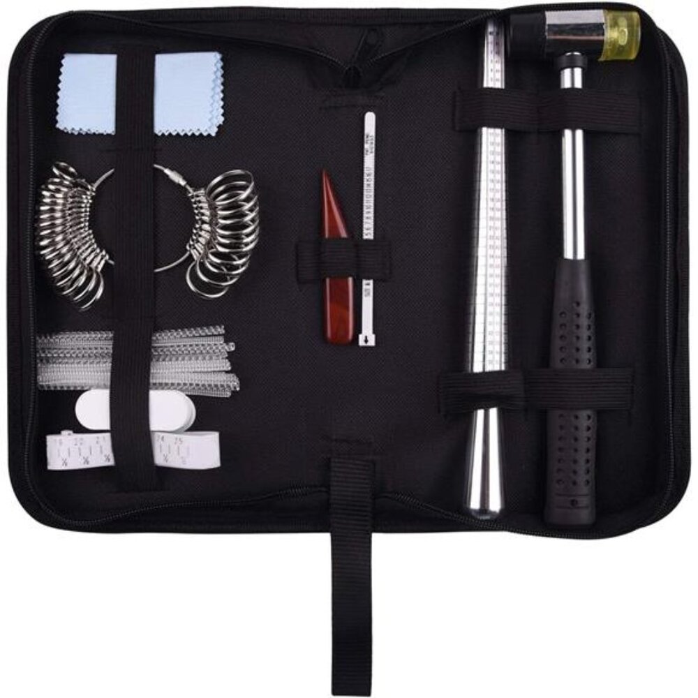 KUUQA Ring Sizer Measuring Tool Set Includes Ring Sizer Gauge, Ring Mandrel,